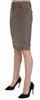 Just Cavalli Chic Gray Pencil Skirt with Logo Details