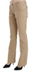 Just Cavalli Beige Mid Waist Straight Leg Pants