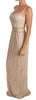 Dolce & Gabbana Elegant Beige Sheath Floor-Length Dress