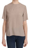 Dolce & Gabbana Elegant Beige Silk Blend Crew Neck Blouse