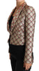 Dolce & Gabbana Glittering Gold Floral Sequined Blazer Jacket