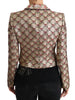 Dolce & Gabbana Glittering Gold Floral Sequined Blazer Jacket