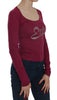 Exte Fuchsia Crystal Embellished U-Neck Blouse