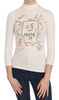 Exte Elegant White Long Sleeve Crew Neck Top