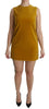 Dolce & Gabbana Mustard Velvet Shift Mini Dress