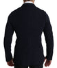 Dolce & Gabbana Elegant Dark Blue Dotted Slim-Fit Blazer