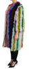 Dolce & Gabbana Elegant Multicolor Feather Long Coat Jacket