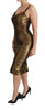 Dolce & Gabbana Gold Stretch Lame Ruched Dress
