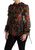 Dolce & Gabbana Elegant Floral Silk Long Sleeve Blouse