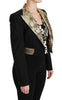 Dolce & Gabbana Opulent Black Gold Floral Jacket and Vest Ensemble