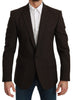 Dolce & Gabbana Elegant Brown Virgin Wool Martini Blazer