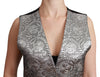 Dolce & Gabbana Elegant Silver Sleeveless Brocade Vest