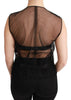 Dolce & Gabbana Elegant Floral Black Silk Blend Vest