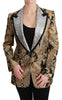 Dolce & Gabbana Elegant Gold Floral Jacquard Blazer