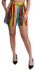 Dolce & Gabbana Multicolor Striped High-Waist Shorts