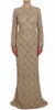 Dolce & Gabbana Beige Floral Lace Long Sleeve Maxi Dress