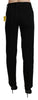 BENCIVENGA Elegant High Waist Straight Black Trousers