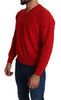Billionaire Italian Couture Iconic Embroidered Red Wool Sweater