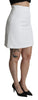 Dolce & Gabbana Elegant White Floral Brocade Mini Skirt