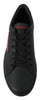 Dolce & Gabbana Elegant Leather Sneakers with Red Accents