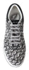 Jimmy Choo Glittering Slip-On Sneakers - Silver and Black