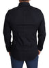 Dolce & Gabbana Sleek Black Slim Fit Cotton Stretch Dress Shirt