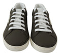 Dolce & Gabbana Sleek White Leather Low Top Sneakers