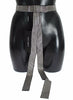Dolce & Gabbana Black Silk Crystal Bow Waist Belt Elegance