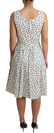 Dolce & Gabbana Elegant Beige Polka Dot A-Line Sleeveless Dress