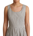 Dolce & Gabbana Polka-Dotted Beige Sleeveless A-line Dress