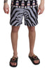 Dolce & Gabbana Elegant Gray Zebra Print Swim Trunks