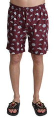 Dolce & Gabbana Elegant Maroon Beachwear Trunks