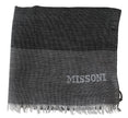 Missoni Elegant Striped Wool Scarf with Logo Embroidery