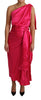 Dolce & Gabbana Elegant Fuchsia Silk One-Shoulder Wrap Dress