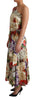 Dolce & Gabbana Elegant One-Shoulder Floral Silk Maxi Dress