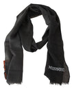 Missoni Elegant Black Wool Scarf with Fringes