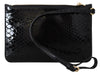 Dolce & Gabbana Exotic Leather Black Wristlet Wallet