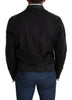 Dolce & Gabbana Elegant Black Bomber with Leather Accents