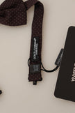 Dolce & Gabbana Elegant Brown Dot Pattern Silk Bow Tie