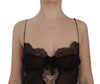 Dolce & Gabbana Elegant Black Silk Lace Lingerie Chemise