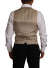 Dolce & Gabbana Beige Cotton Silk Formal Dress Vest