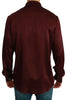 Dolce & Gabbana Bordeaux Silk Pajama-Inspired Shirt
