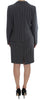 BENCIVENGA Elegant Gray Striped Dress & Blazer Suit Set