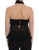 Exte Elegant Black Evening Wrap Top Blouse