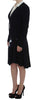 Exte Elegant Two-Piece Skirt Suit in Black & Blue