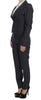 Exte Chic Gray Cotton Blend Pantsuit Ensemble