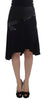 Exte Chic Black and Blue Cotton Blend Skirt