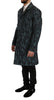 Dolce & Gabbana Blue Camouflage Trench Coat Elegance