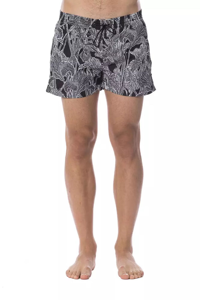 Roberto Cavalli Sport Black Polyester Men Swimsuit
