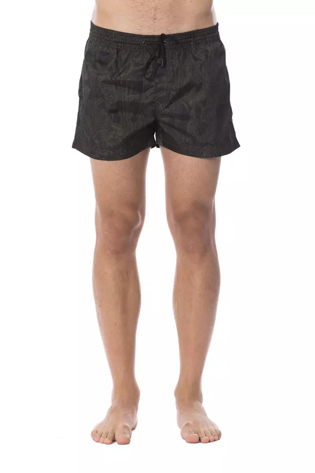 Roberto Cavalli Sport Army Polyester Men's Swim Trunk